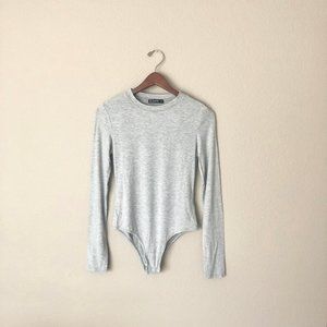 Gray Long-Sleeve Bodysuit